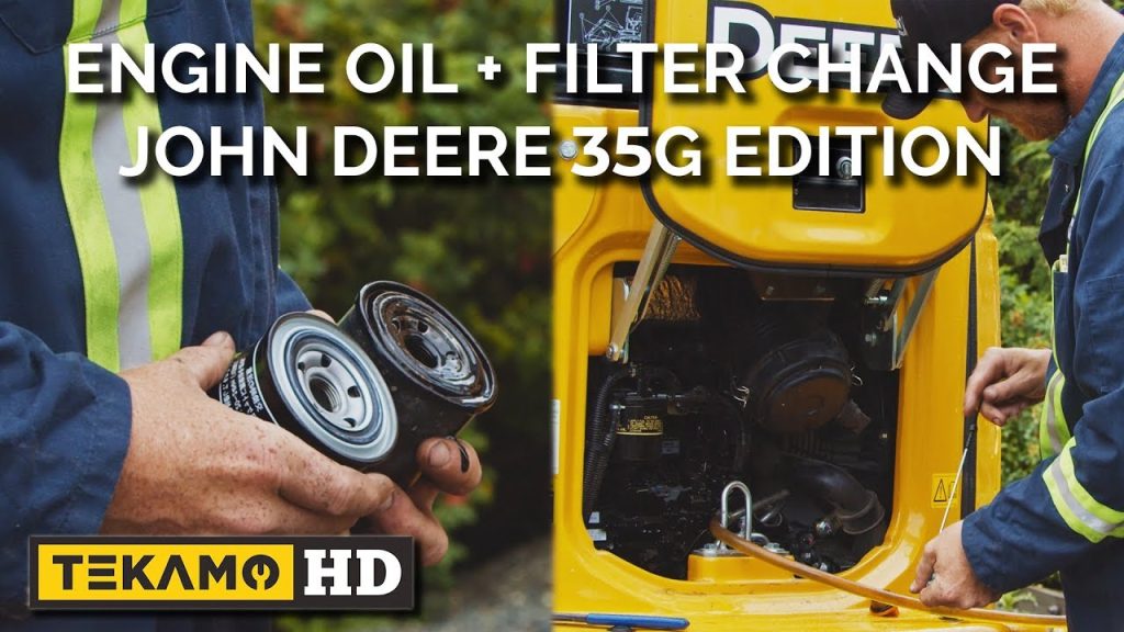 how often should oil be changed in john deere excavator